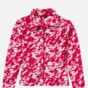 The North Face Red and White Patterned Fleece Jacket